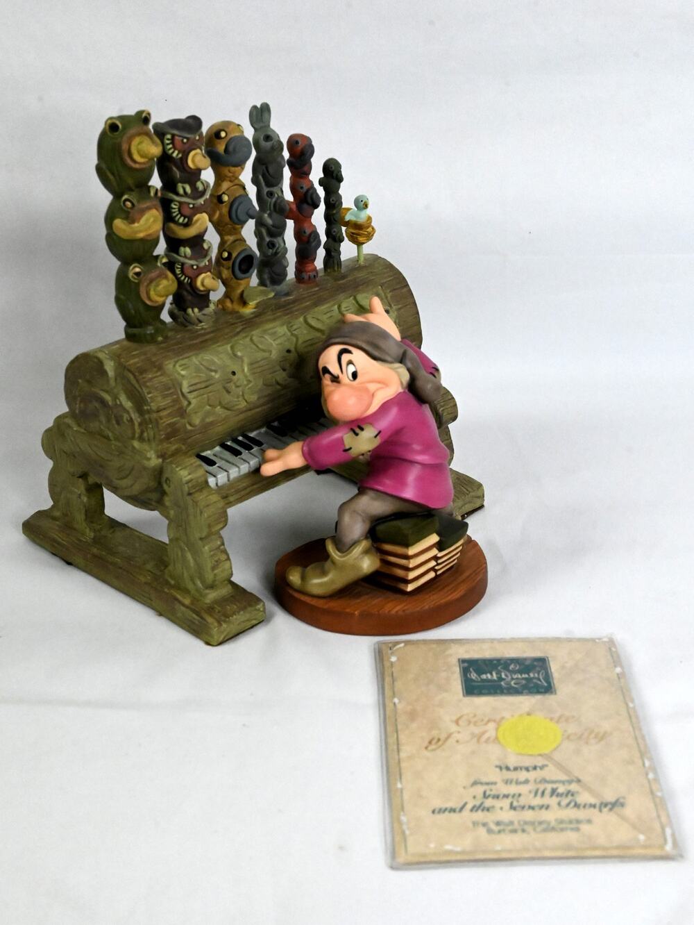 Disney WDCC Snow White Humph! Grumpy & Pipe Organ Figure 1995 w/ Box COA